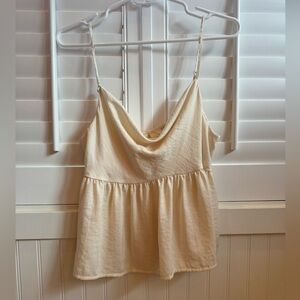 American Eagle peplum silk tank blouse